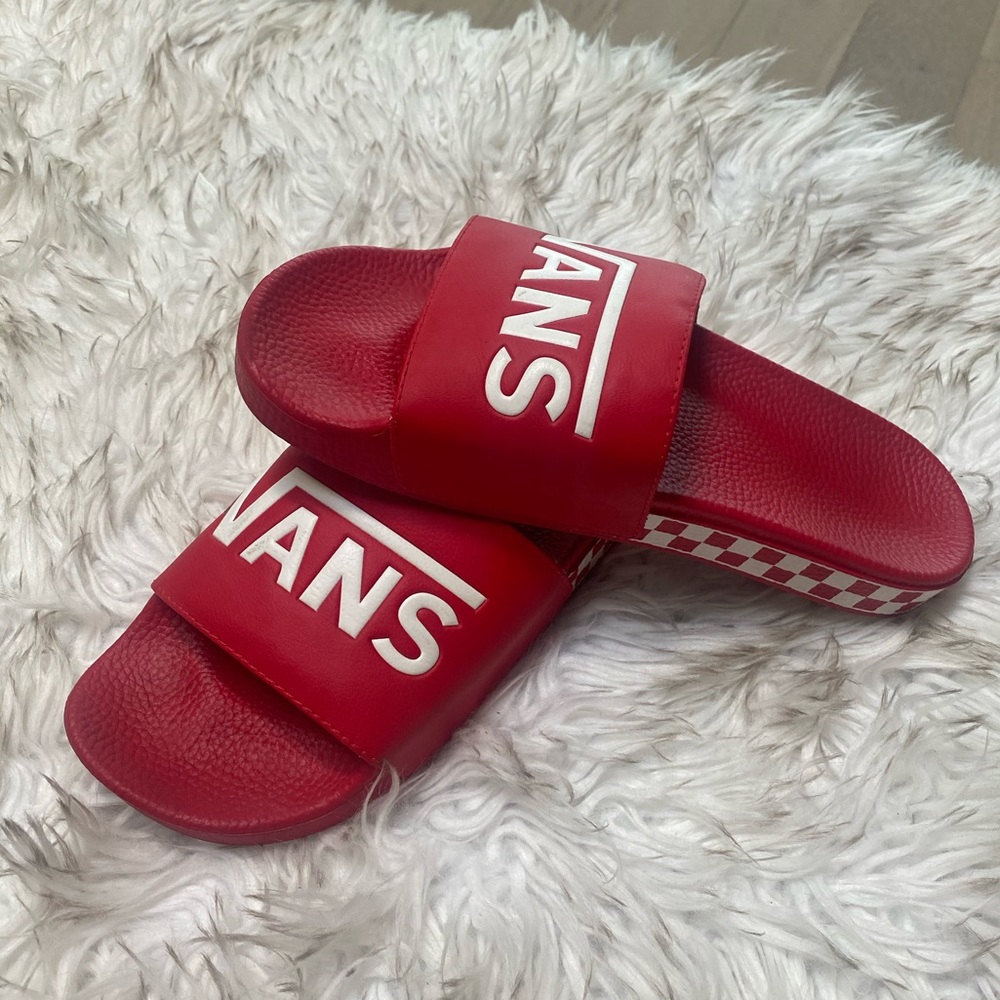 Red Vans Slides - image 2